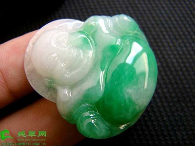 冰糯種正翠色純天然緬甸翡翠玉佛掛件——已售賞析